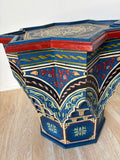 Moroccan Moorish Star Shape Blue Side Table 1960s