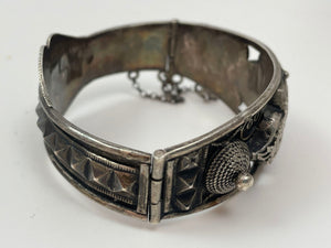 Antique Moorish North African Silver Cuff Bracelet