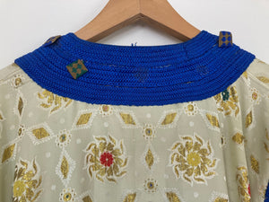 Vintage Moroccan Caftan in Royal Blue And Gold