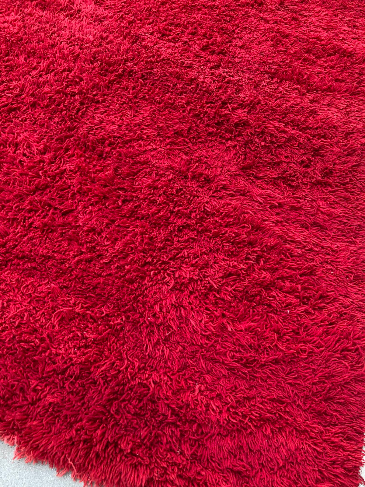 Vintage Moroccan Berber "Bed of Roses" Red Wool Rug, Handwoven, 1960s