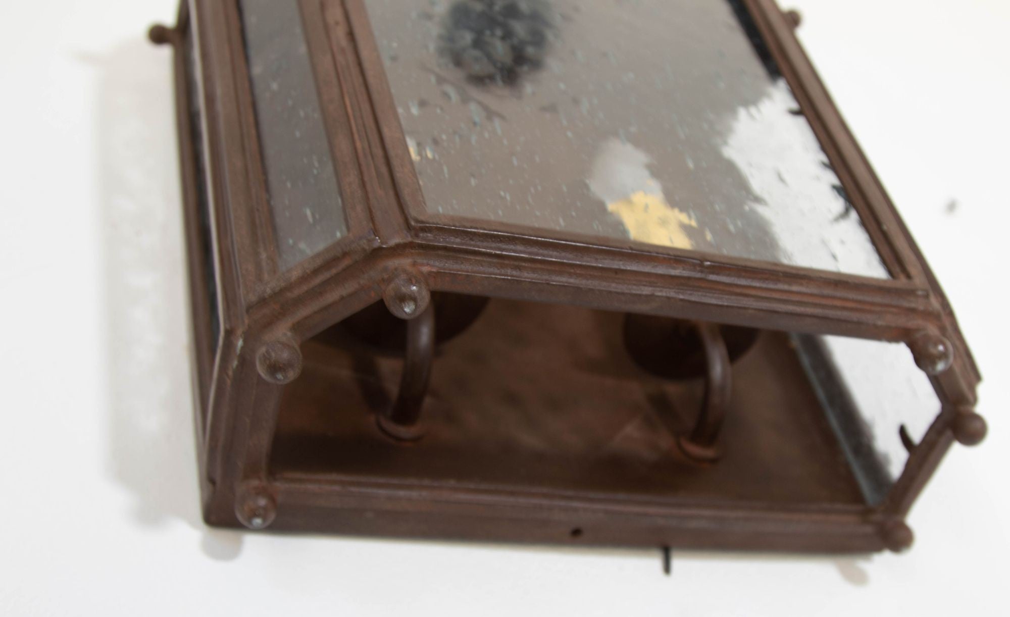 Iron Wall Lantern Antique Rust with Glass 1 of 6 for Outdoor European Style