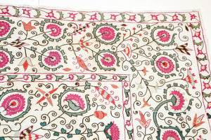 19th C. Suzani Bukhara Uzbekistan Antique Embroidered Islamic Art Textile Susani