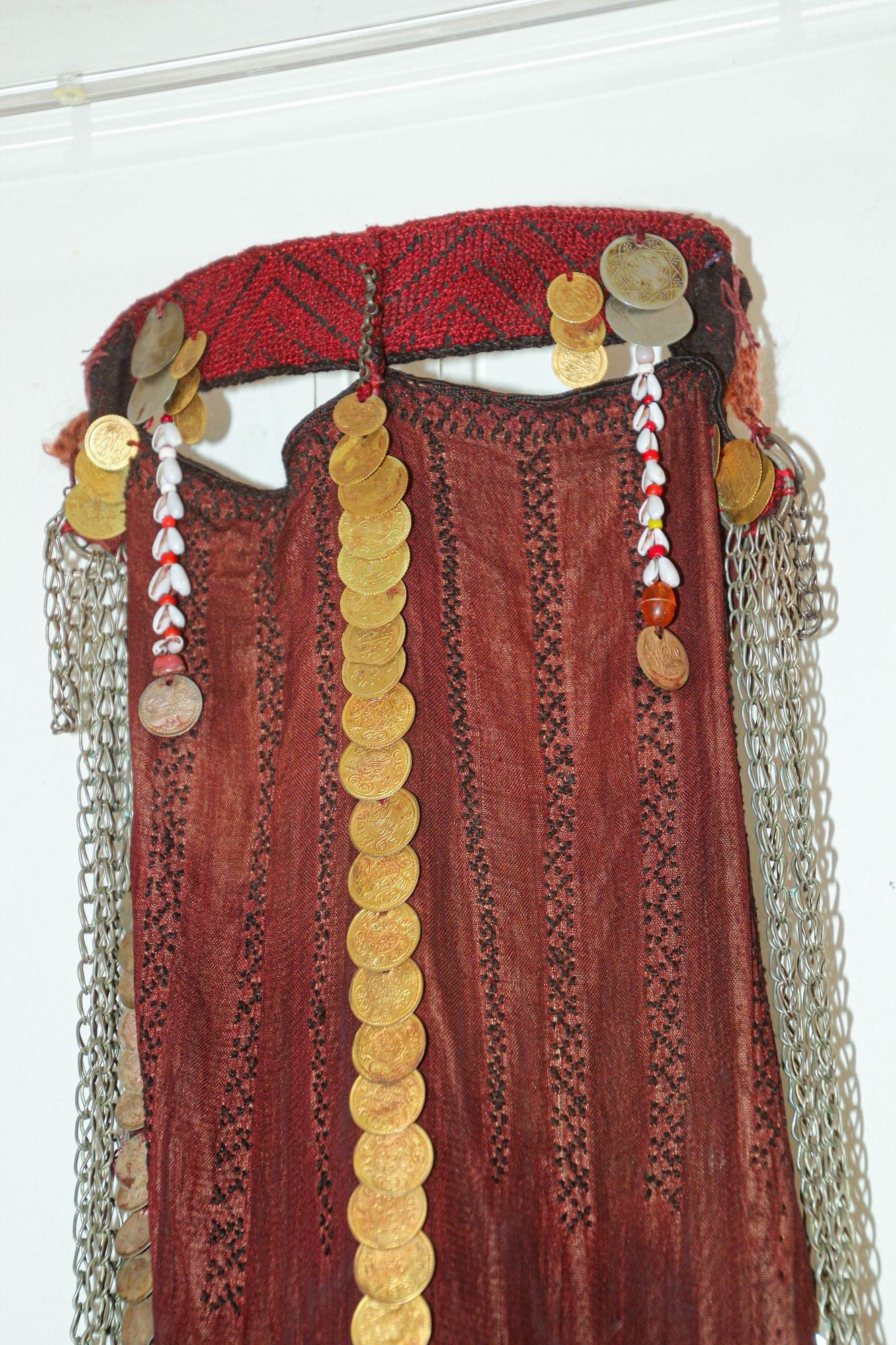 Islamic Face Veil, Egyptian Bedouin Desert Garment Nikab Framed Collectible