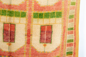 Moroccan Orange Wool Rug by the Beni MGuild Morocco 1980s