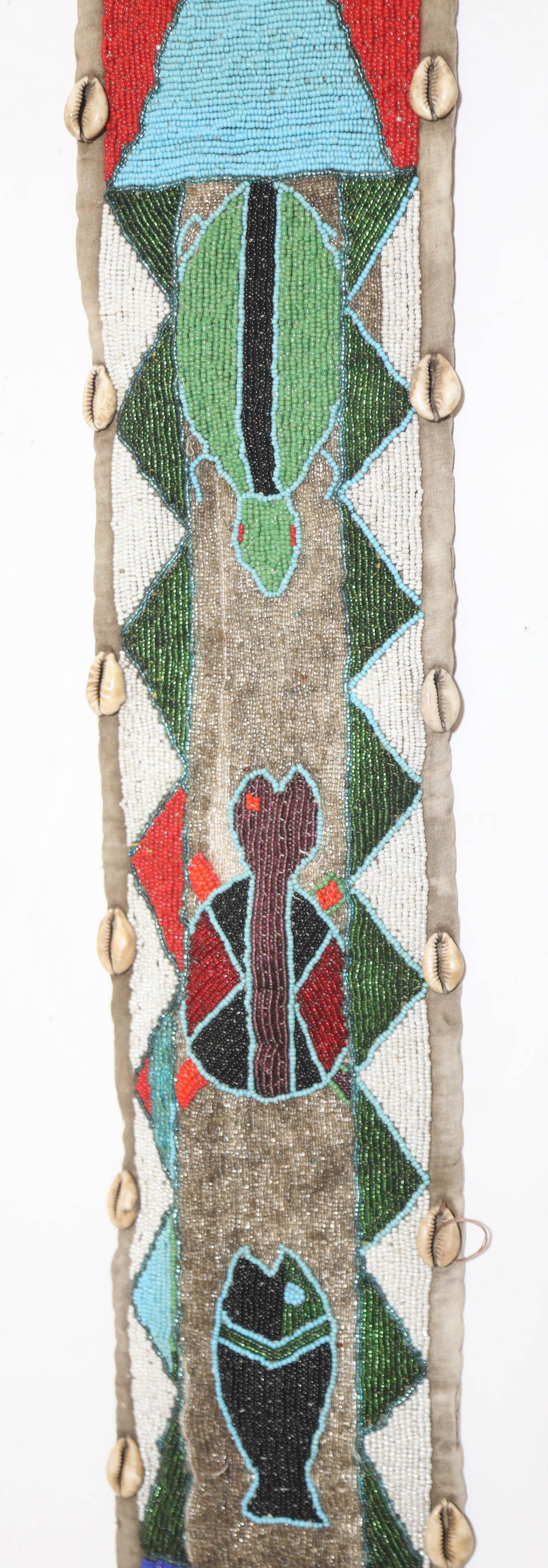 African Yoruba Diviner's Red Beaded Panel Sash 1950 — additional view 8