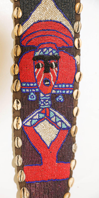 African Yoruba Diviner's Red Beaded Sash Panel 1950 — additional view 8