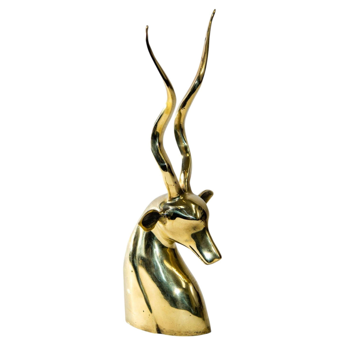 Art Deco Style Brass Antelope Gazelle Bust Sculpture — additional view 6