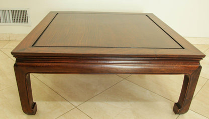 Vintage Rosewood Ming Style Chinese Coffee Table Solid Elm Horse Hoof Leg — China