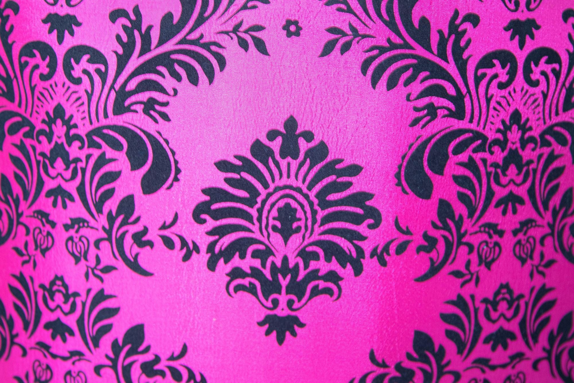 Moroccan Art Deco Boho Style Pouf in Hot Fuchsia Color