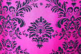 Moroccan Art Deco Boho Style Pouf in Hot Fuchsia Color