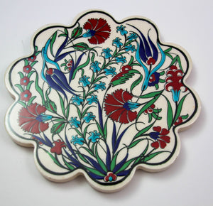 Turkish Iznik Style Ceramic Tiles Set of 3