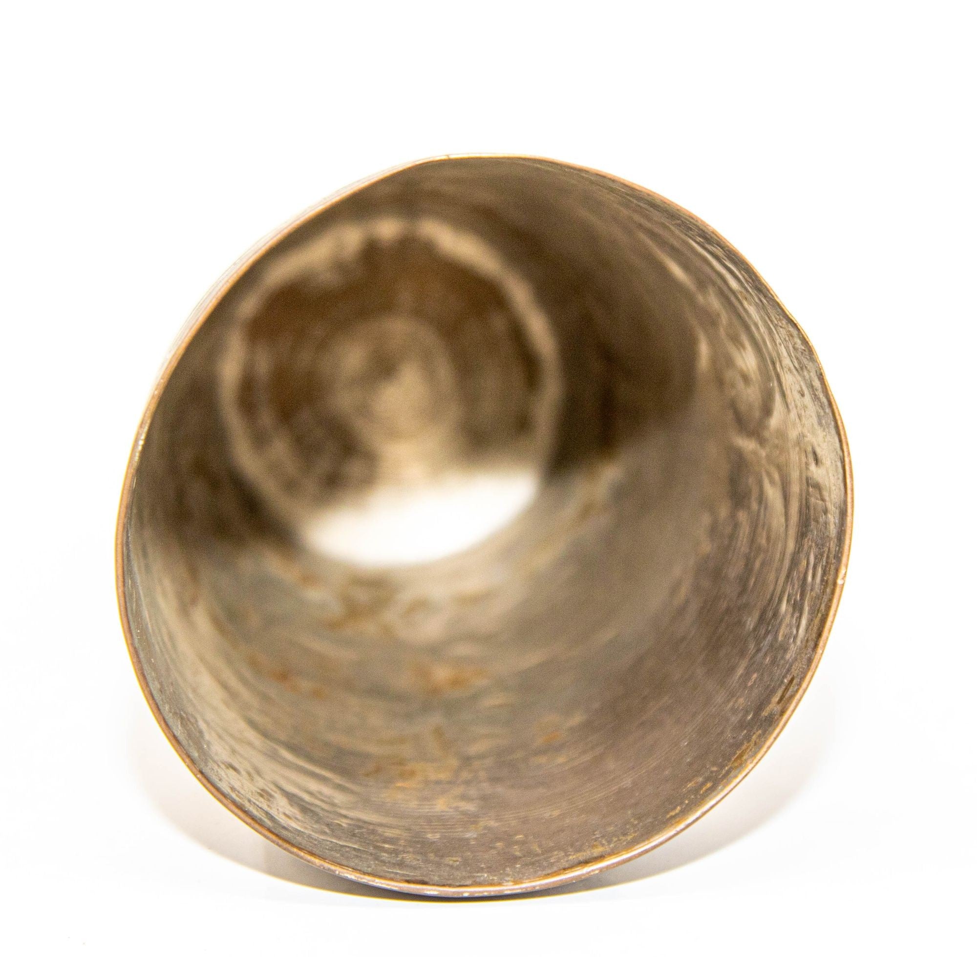 Antique Engraved Metal Silvered Beaker or Vase from India 1940s