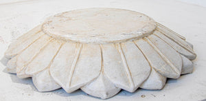 White Marble Open Lotus Flower Shape Large Blow Hand-Carved in India Raj Mughal