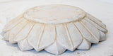 White Marble Open Lotus Flower Shape Large Blow Hand-Carved in India Raj Mughal