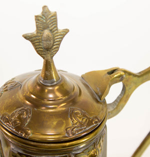 Antique Moroccan Moorish Style Middle Eastern Islamic Brass Coffee Pot