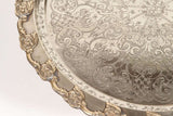 Antique Moroccan Silver-Plated Tea Tray Table on Removable Legs Fez, circa 1920