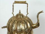 Moroccan Brass Tea Kettle on Stand Handcrafted in Fez Morocco 1930