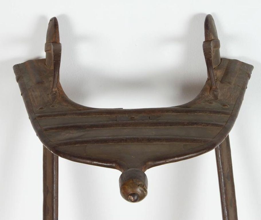 Wood and Brass Antique 19th Century Middle Eastern Camel Seat Saddle