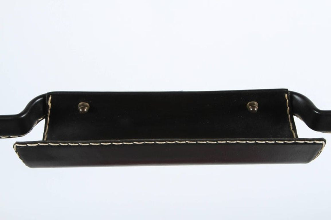 Jacques Adnet Valet Leather Wrapped with Original Tartan Plaid