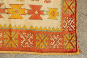 Moroccan Orange Vintage Beni MGuild Rug 1960s