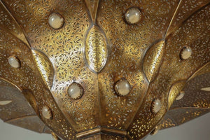 Moroccan Chandelier Polished Gold Brass