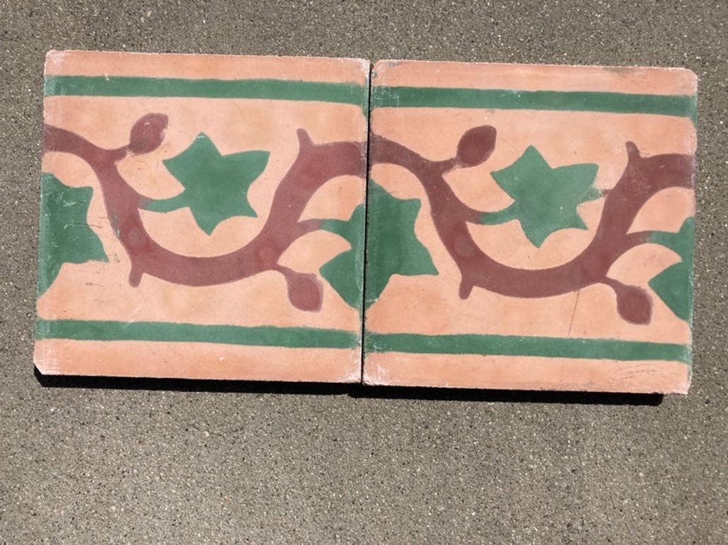 Moroccan Handcrafted Encaustic Cement Tile, Moorish Design, 1980