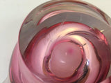 Crystal Pink Ashtray for Val Saint Lambert, Signed