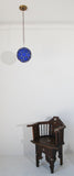 Handcrafted Moroccan Moorish Glass Orb Lantern with Blue Glass