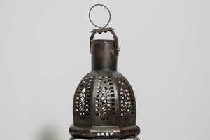 Moroccan Metal and Clear Glass Candle Lantern