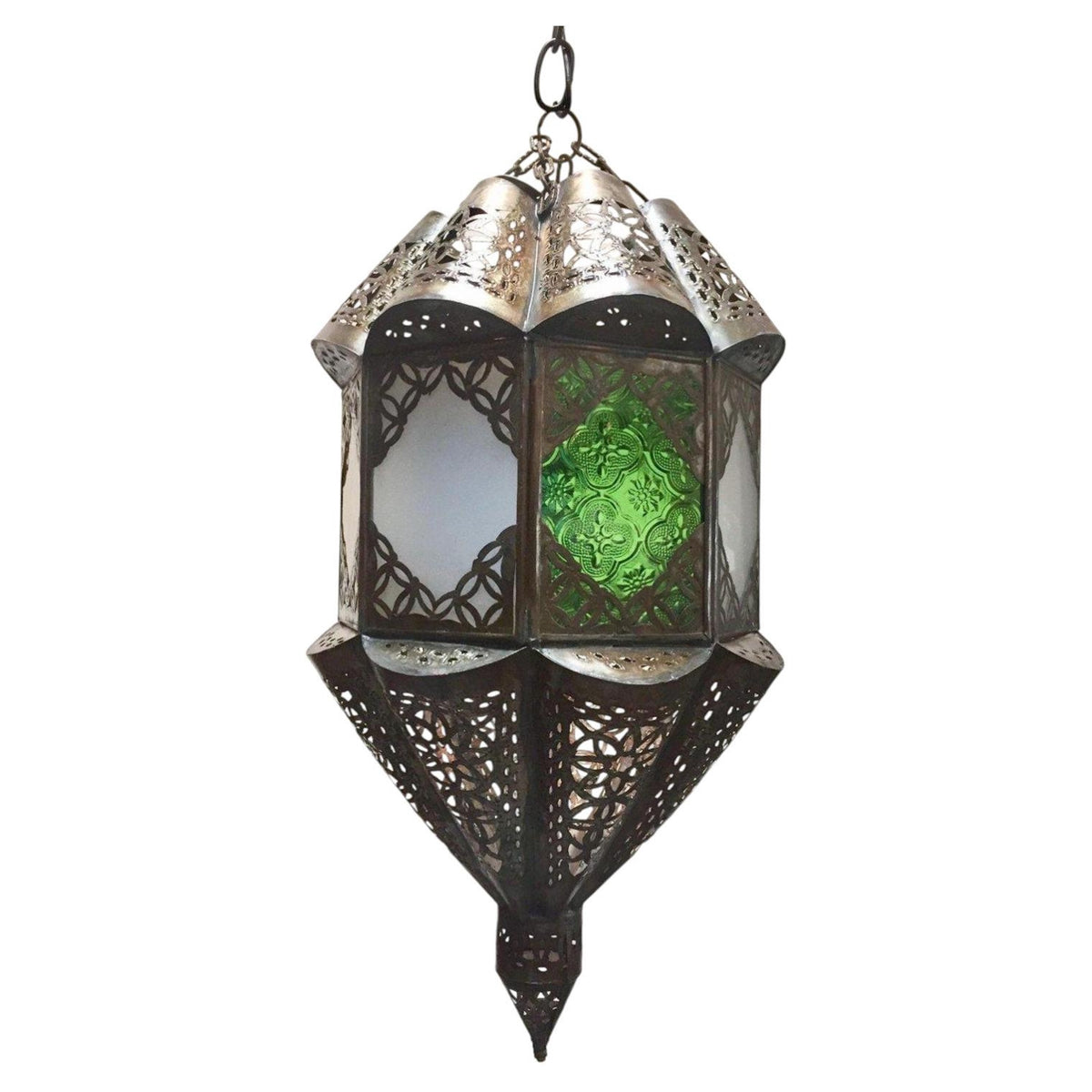 Moroccan Lantern Handcrafted Moorish Metal and Glass