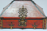 South Indian Netturpetti Jewelry Box, Teak & Brass, Circa 1950