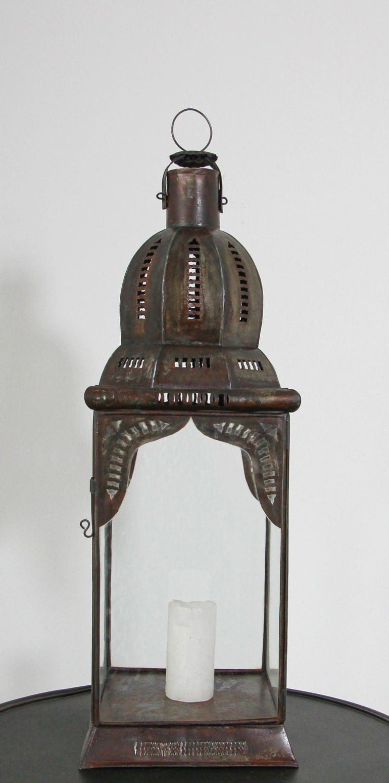 Moroccan Lantern in Metal and Clear Glass