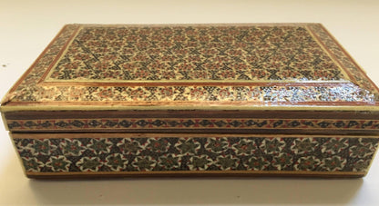 Handcrafted Persian Micro Mosaic Box with Geometric Design, 1940