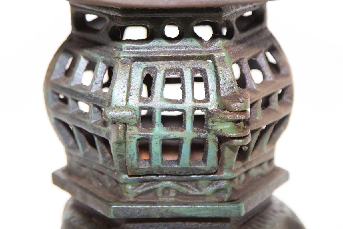 1940s Japanese Iron Pagoda Candle Lantern, Hand-Crafted Japonisme — Japan