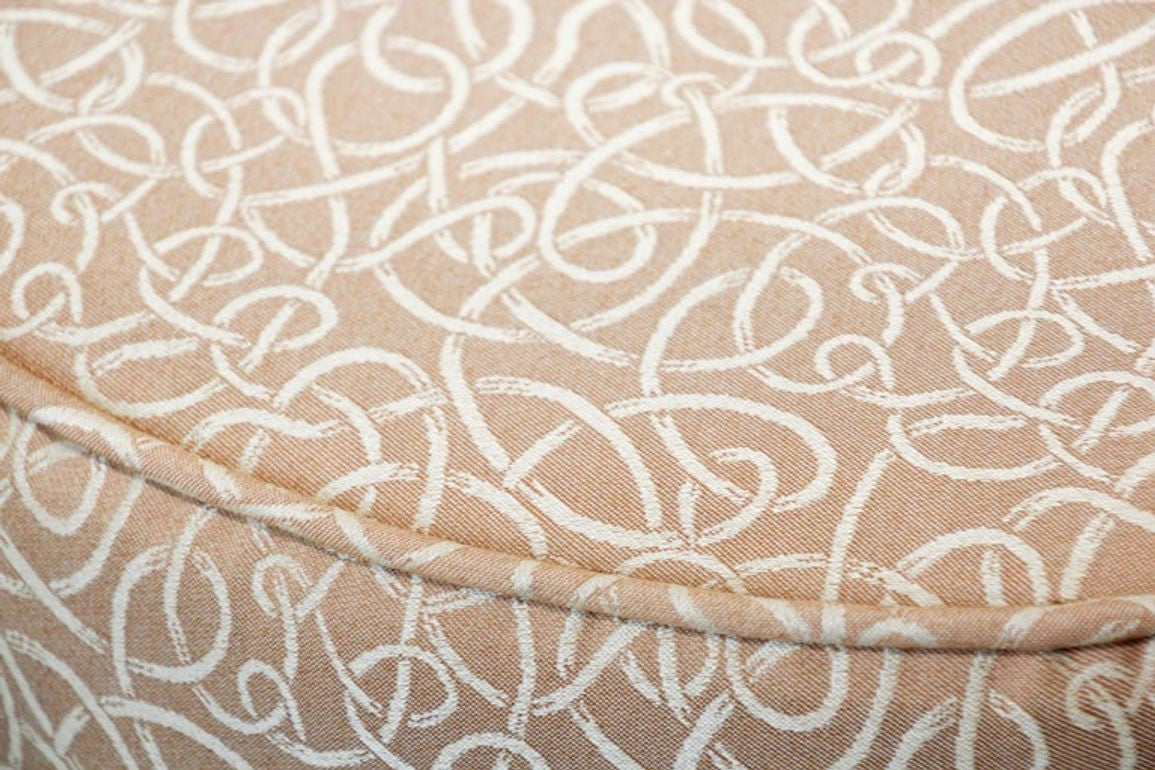 Moroccan Art Deco Style Pouf Upholstered in Gold Fabric Stool