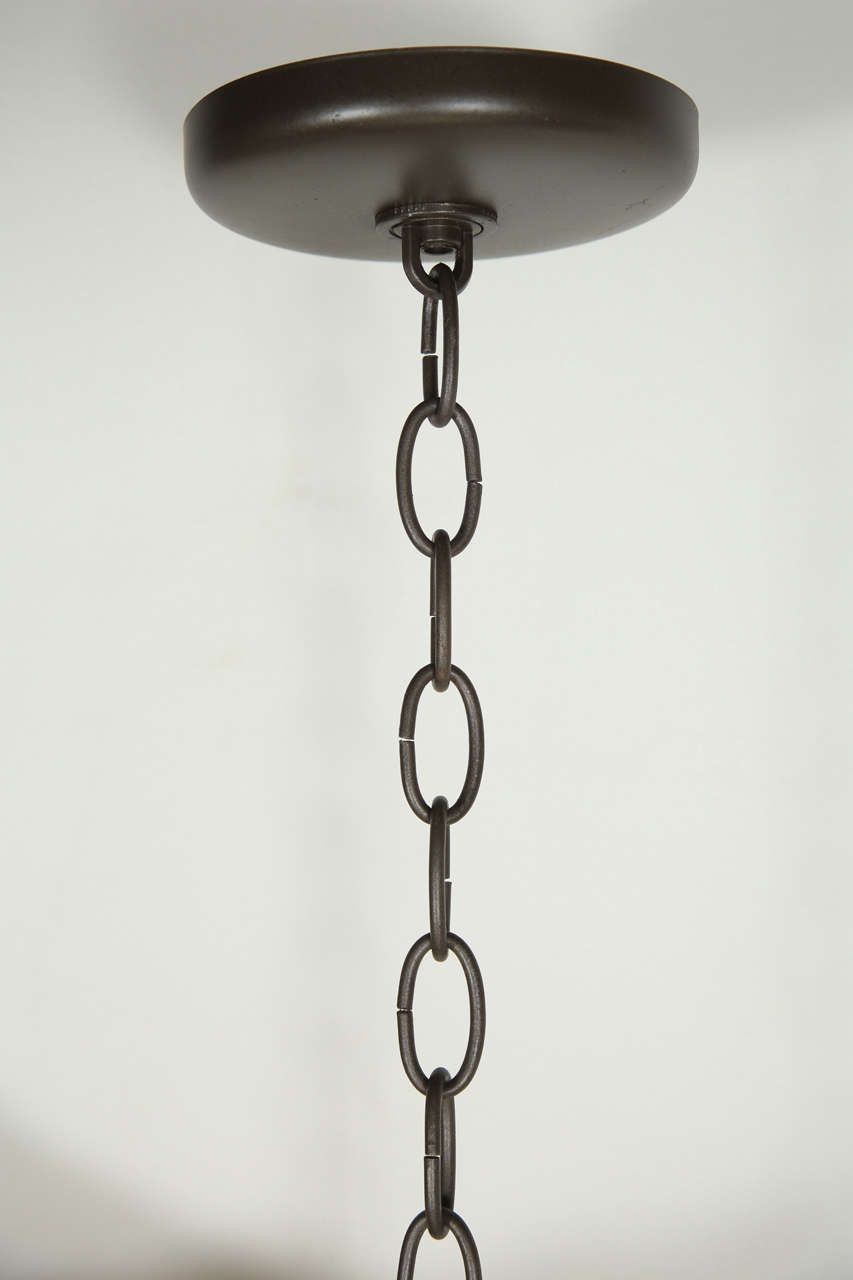 Moroccan Handcrafted Metal and Glass Lantern, Bohemian Style, 1980
