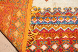 1960s Vintage Orange Moroccan Berber Rug