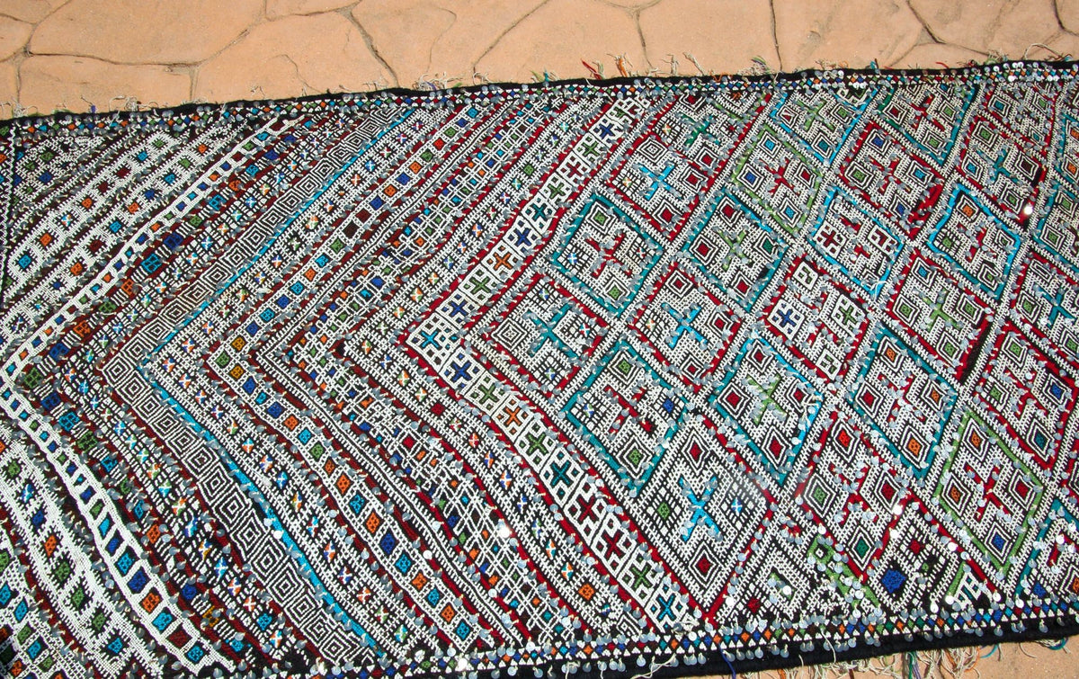1950s Vintage Zemmour Moroccan Rug Berber Runner, 3ft x 16.4ft long