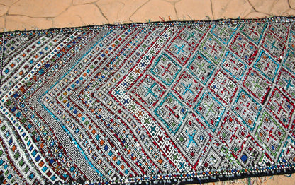 1950s Vintage Zemmour Moroccan Rug Berber Runner, 3ft x 16.4ft long