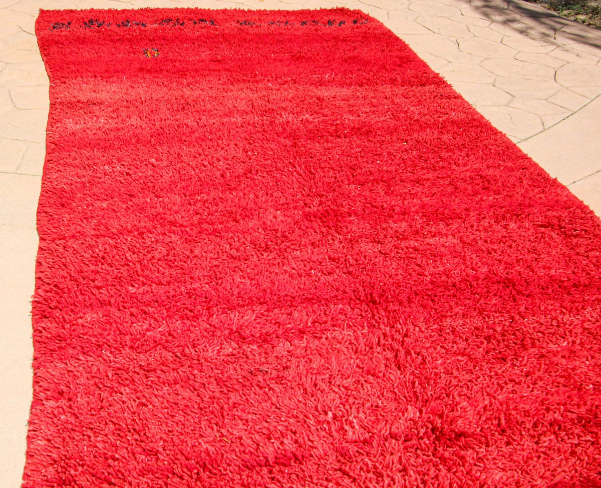 Vintage Moroccan Berber Rug by Weaver Tribes, Red Ethnic Design, 1960s
