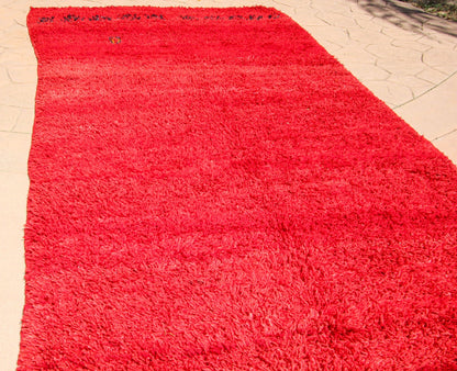 Vintage Moroccan Berber Rug by Weaver Tribes, Red Ethnic Design, 1960s