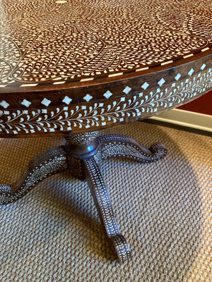 Anglo Indian bone inlaid Center Pedestal Table