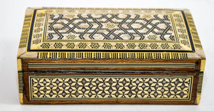 Middle Eastern Moorish Mother of Pearl Inlaid Marquetry Jewelry Box