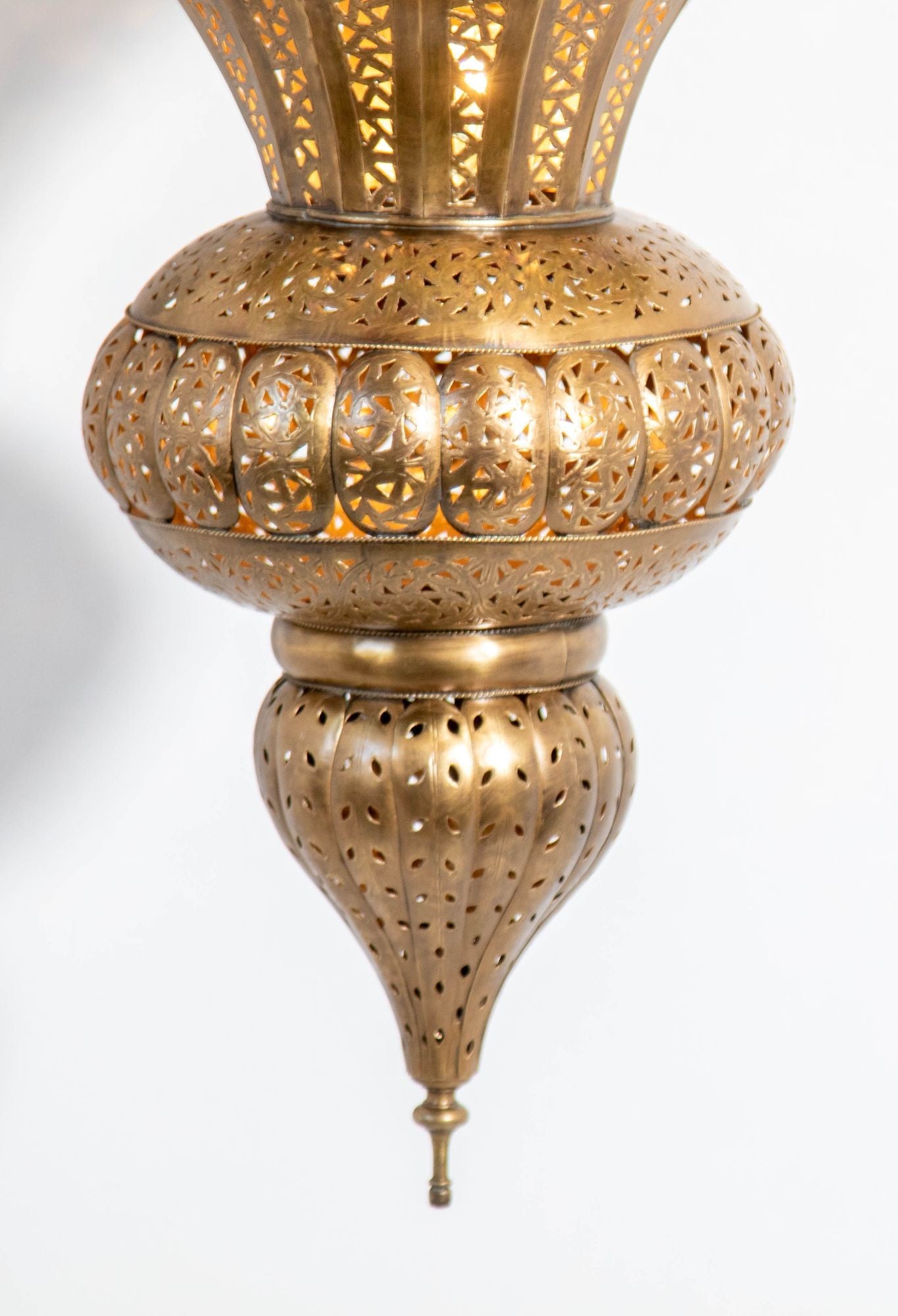 Vintage Large Moroccan Brass Chandelier in Andalus Moorish Style