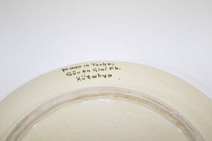 Kutahya Hand Painted Islamic Turkish Decorative Plate 1950's