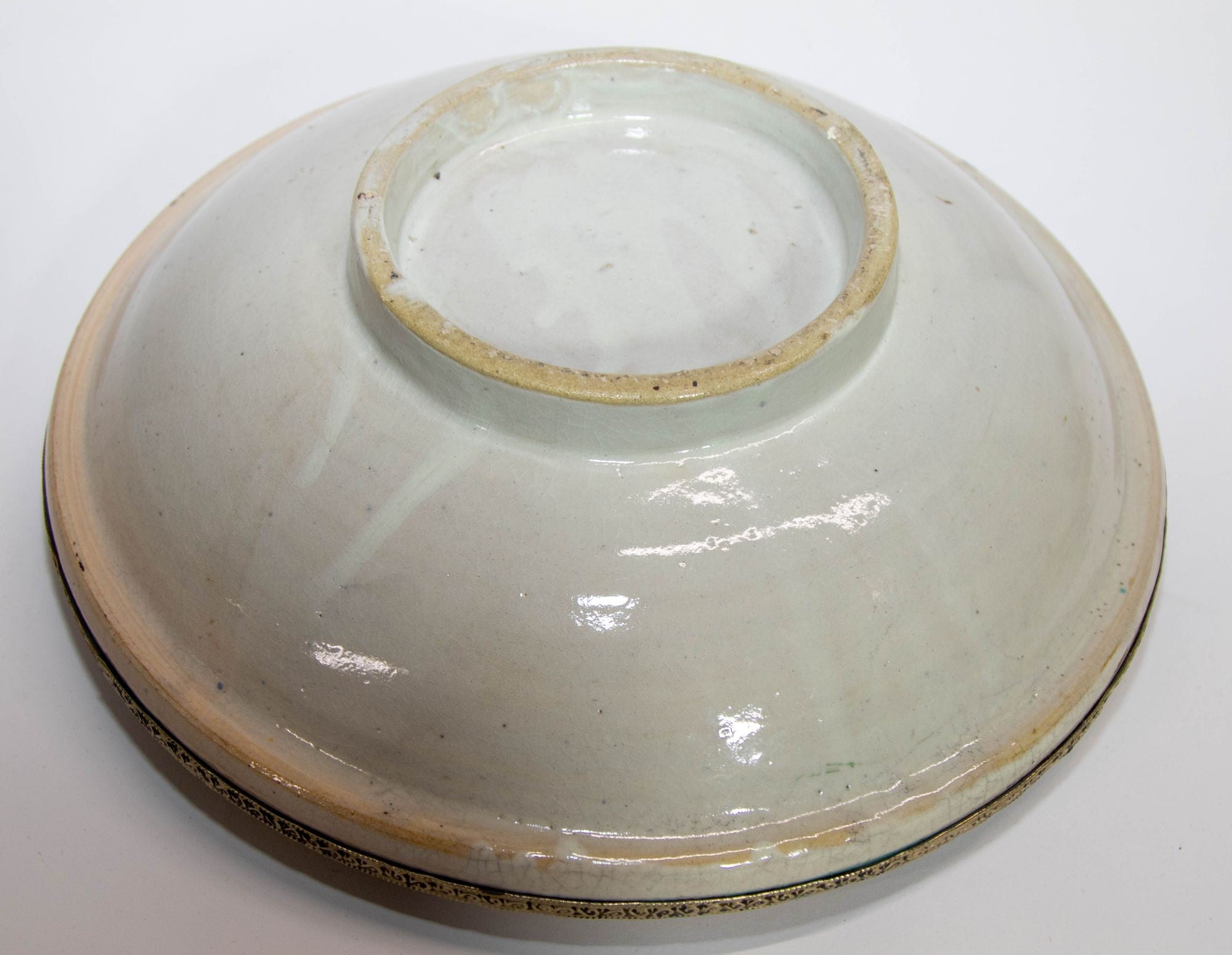 Moroccan Ceramic Bowl from Fez Antique from 1940's