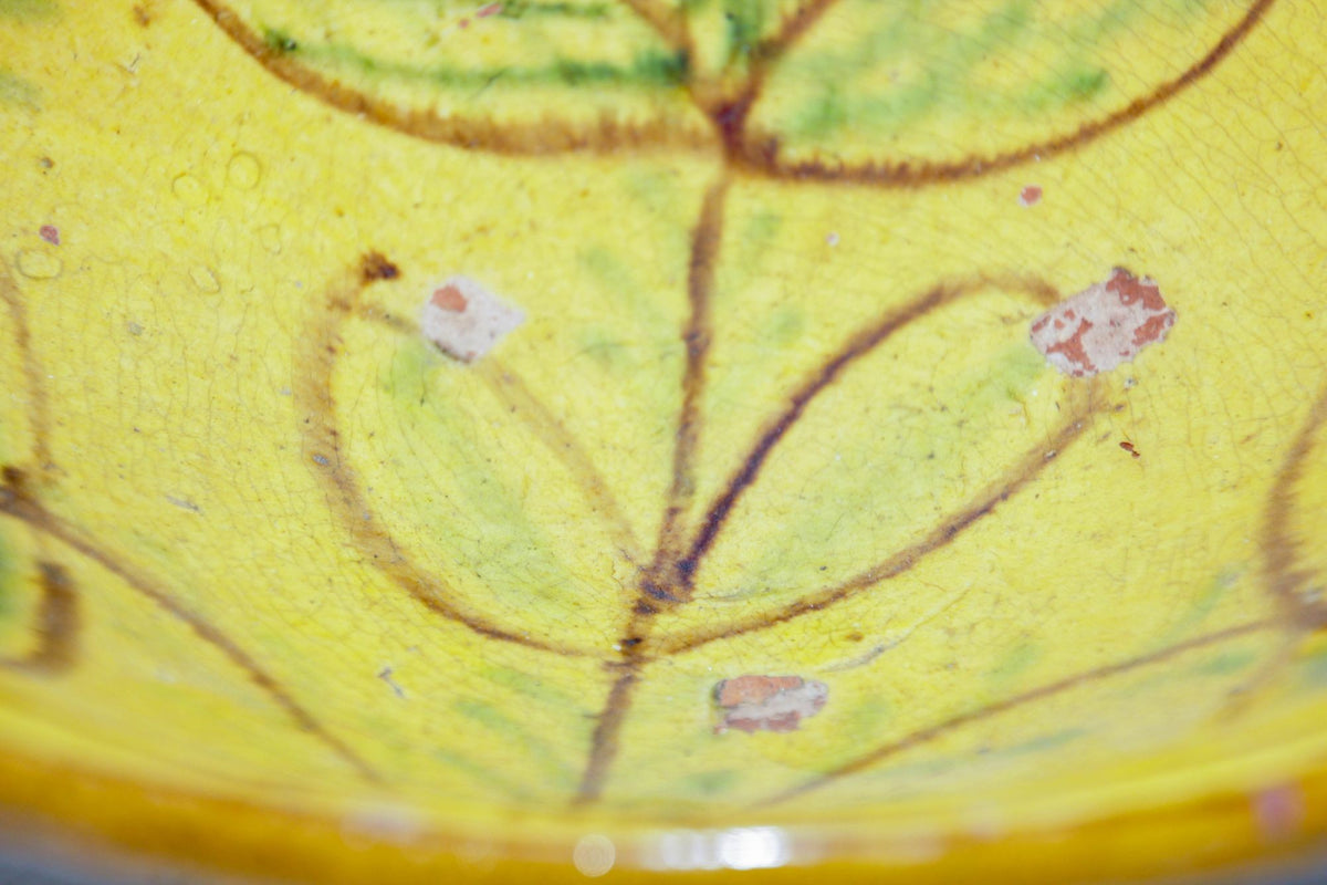 Glazed Islamic Hispano-Moresque Earthenware Dish Yellow Bowl