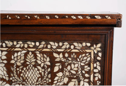 Large 19th-Century Ottoman Levantine Mother-of-Pearl Inlaid Dowry Chest