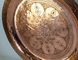 1920s Antique Hand Tooled Oversized Moroccan Metal Copper Tray 31 in. D.