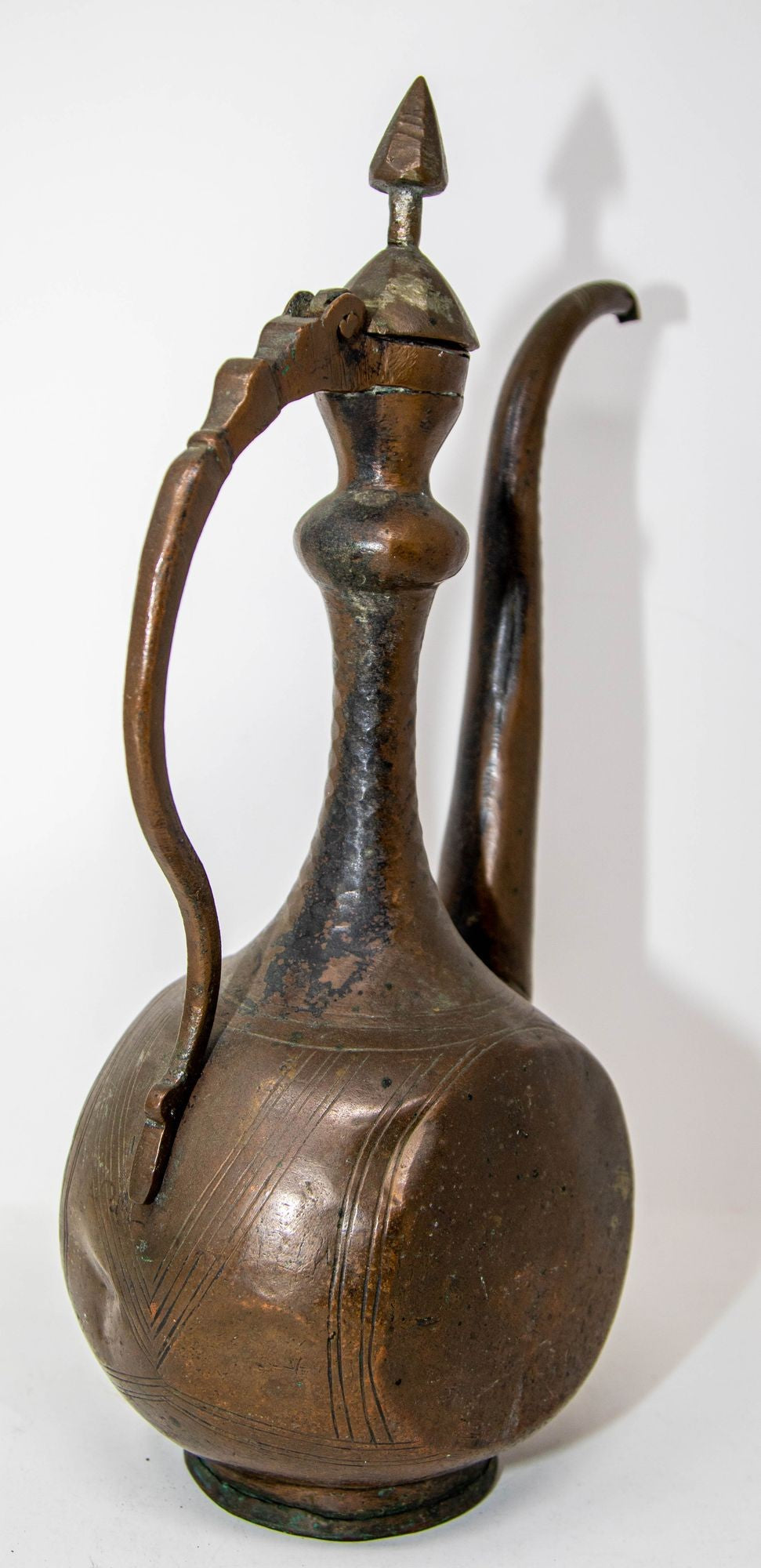 Antique Islamic Middle Eastern Qajar Persian Copper Ewer 19th Century